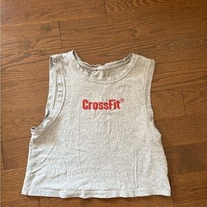 Reebok Gray Muscle Tee with Red Logo